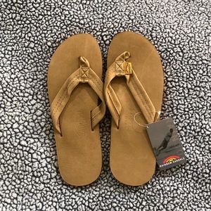 Rainbow • Leather Thong Sandals • Tan